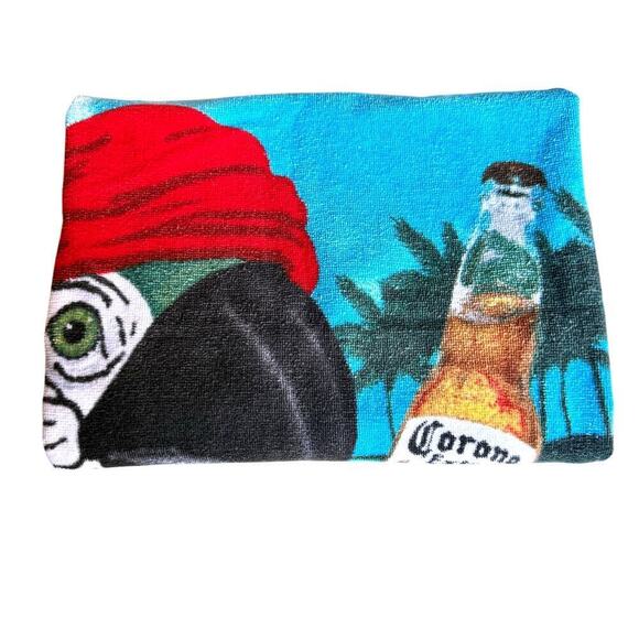 Vintage Y2K Corona Extra Beach Towel 100% Cotton Pirate Parrot Treasure Booty - Picture 8 of 8